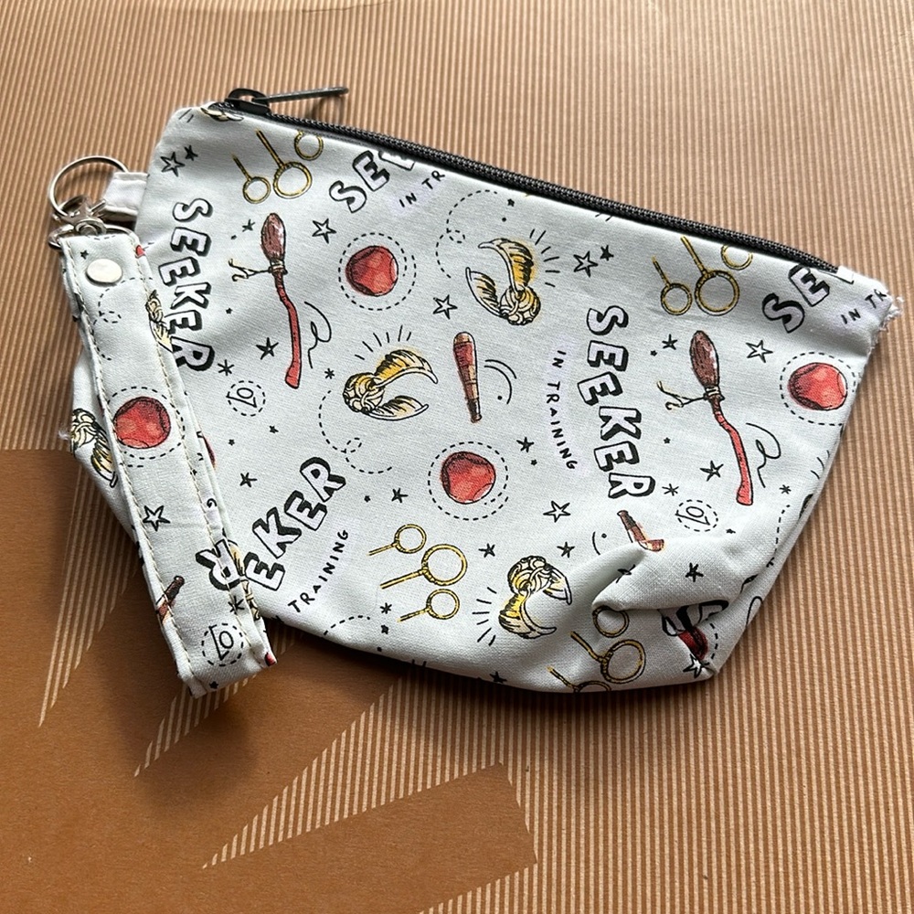 WORD Hand Sewn Couture Harry Potter Quittage 9” zip clutch
